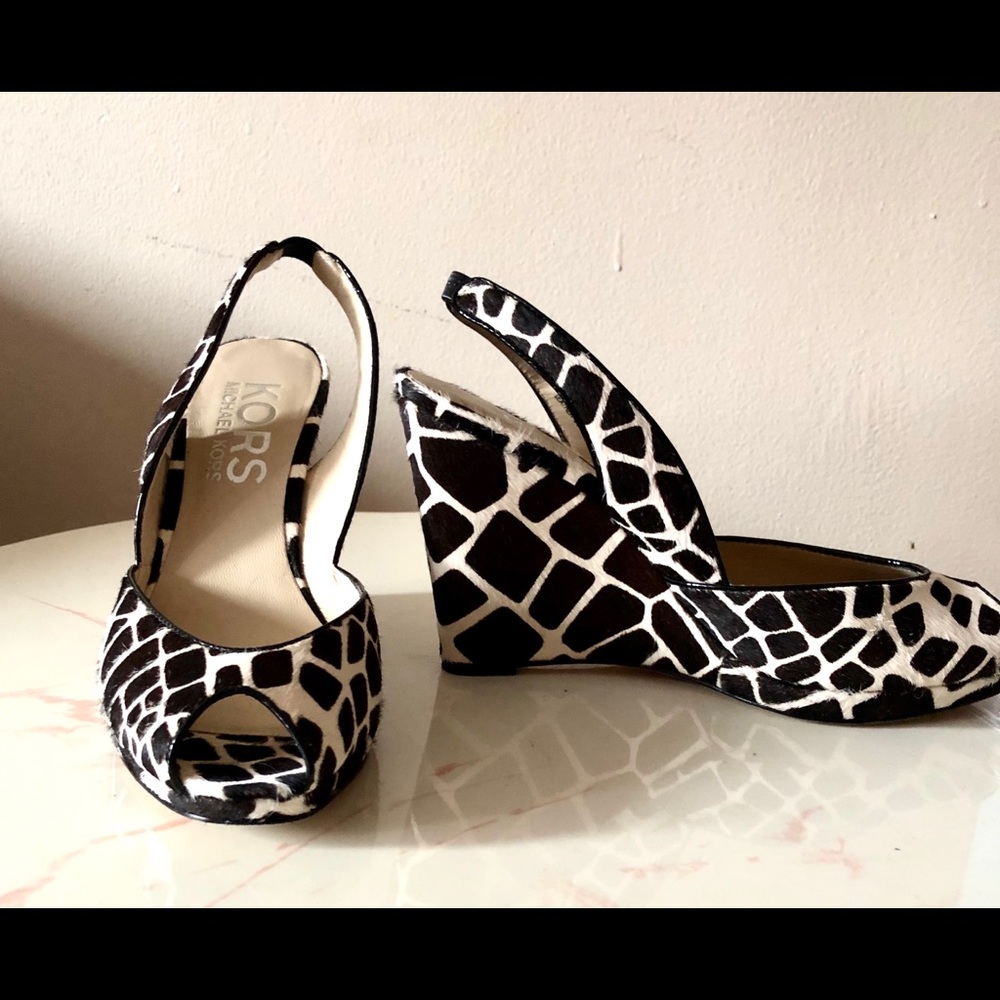 Michael Kors Giraffe Print Wedge Sandals